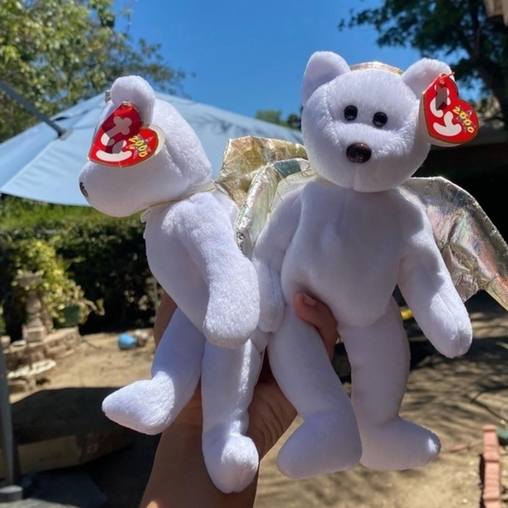Rare 2000 Ty Beanie Baby Halo II The Bear In Mint Condition With‎ Brown Nose